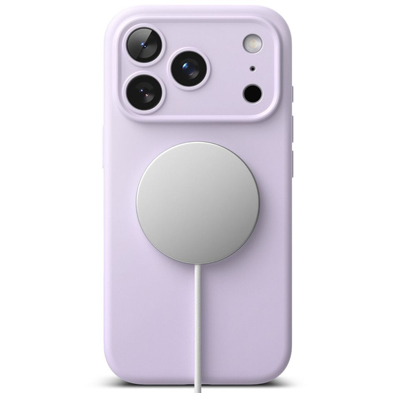 Puzdro Ringke pre iPhone 17 Pro Max, silikónové magnetické puzdro MagSafe, svetlo fialové