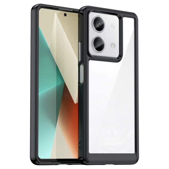 Obal na mobil pre Xiaomi Redmi Note 13 5G, Fusion Hybrid, transparentné / čierne