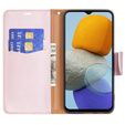 Klapkové puzdro pre Samsung Galaxy M33 5G, Wallet Litchi Magnet, ružové rose gold