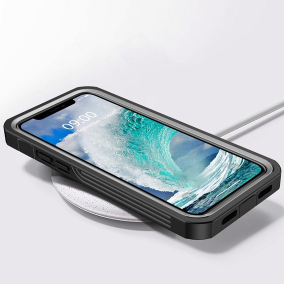 Puzdro pre iPhone 12/12 Pro, Shockproof, s fóliou, čierne