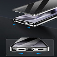 Puzdro pre Samsung Galaxy S25 Ultra, Privacy Dual Glass, strieborné
