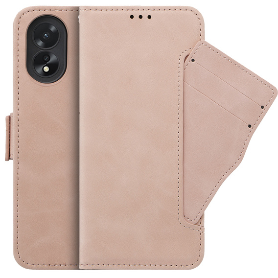 Klapkové puzdro pre Oppo A38 4G / Oppo A18 4G, Card Slot, ružové