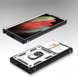Obal na mobil pre Samsung Galaxy S23 Ultra, CamShield Slide, biele /čierne