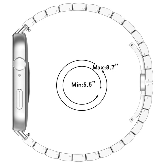 Oceľový náramok pre Huawei Watch Fit 4 / 4 Pro / 3, strieborný