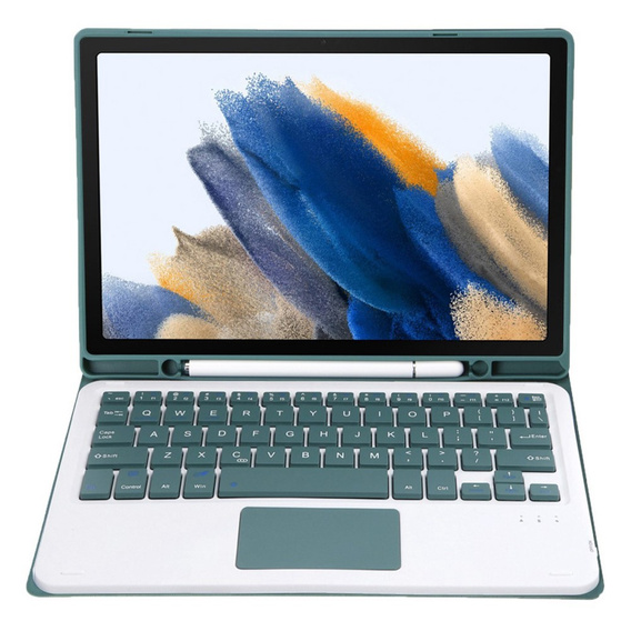 Puzdro + klávesnica Samsung Galaxy Tab A8 10.5 X200 / X205, Touchpad, tmavozelené
