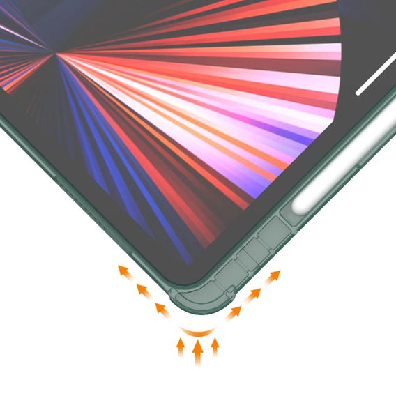 Puzdro pre iPad Pro 12.9" 2022/2021/2020 (6/5/4 gen.), Smart Pencil, so slotom na stylus, zelený