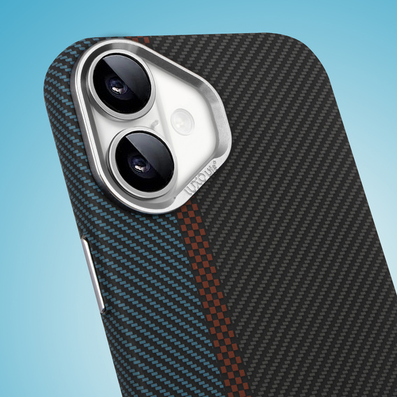 Puzdro pre iPhone 16, Carbon Fiber MagSafe, čierna / modrá