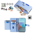 Klapkové puzdro pre Xiaomi Redmi Note 13 Pro 5G, Wallet Zipper Pocket, modré