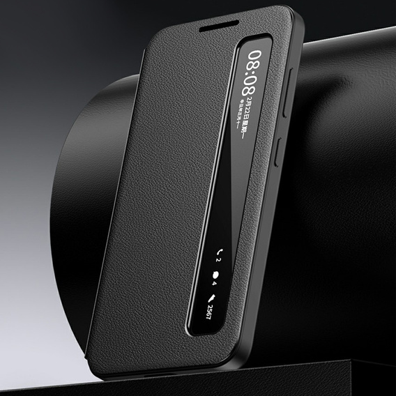 Kožené puzdro Smart View Window pre Samsung Galaxy S26, čierne