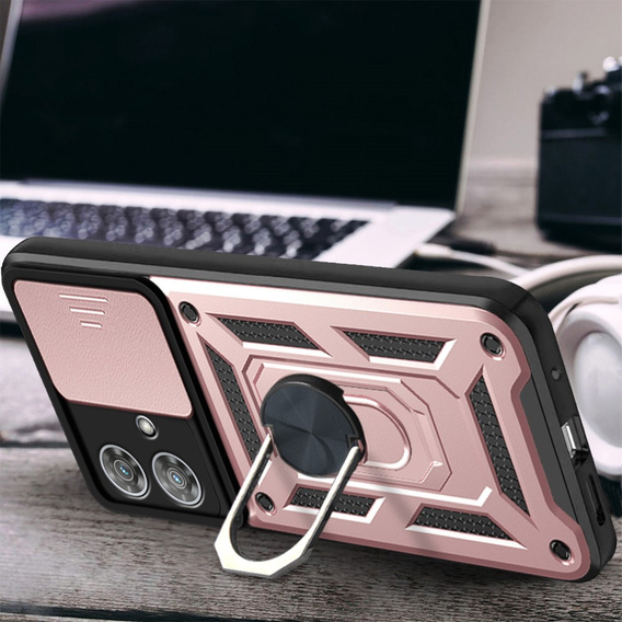 Obal na mobil pre Motorola Edge 40 Neo, CamShield Slide, ružové rose gold