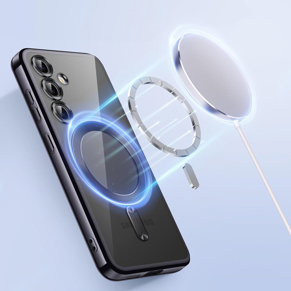 Puzdro pre Samsung Galaxy S24+ Plus, Electro MagSafe, čierne + sklo na displej