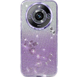 Puzdro pre Realme 11 Pro 5G / Pro+ 5G, Glitter Flower, fialové