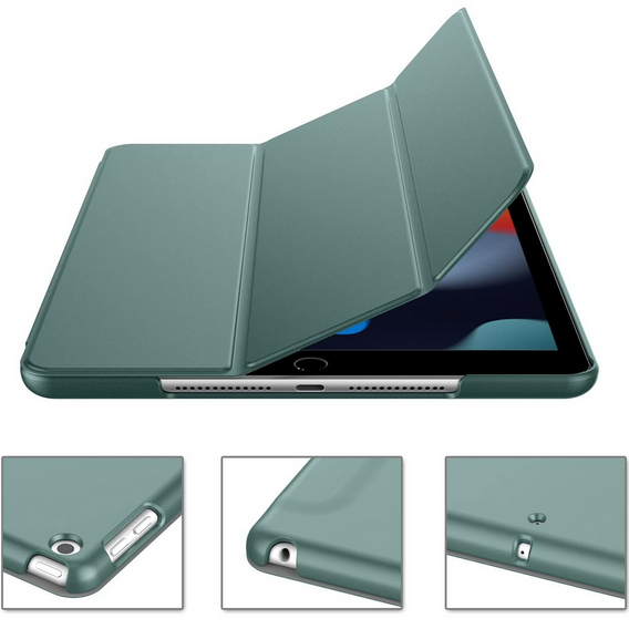 Puzdro pre iPad 7/8/9 10.2 2019/2020/2021, Smartcase, tmavozelené