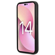 Karl Lagerfeld Obal na mobil pre iPhone 14 Pro Max, Saffiano Choupette Head Patch, strieborné