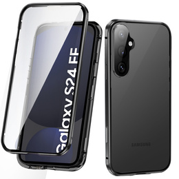 Puzdro pre Samsung Galaxy S24 FE, Magnetic Dual Glass, čierne