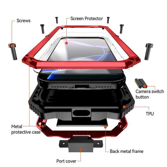 Puzdro R-JUST s podstavcom pre iPhone 17 Pro Max