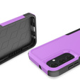 Pancierované puzdro pre Samsung Galaxy A25, dvojvrstvové, fialové + 9H sklo