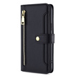 Klapkové puzdro pre Oppo Reno8 T 4G, Wallet Zipper Pocket, čierne