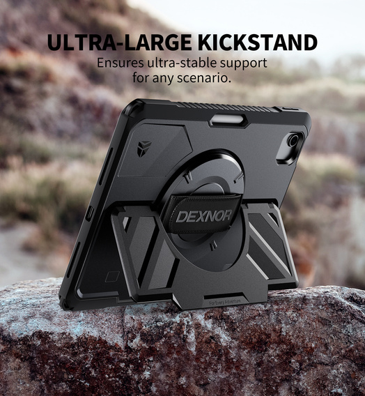 Puzdro Dexnor 360° s remienkom a držiakom stylusu pre iPad Air 11" 2025/2024 (7./6. generácia)