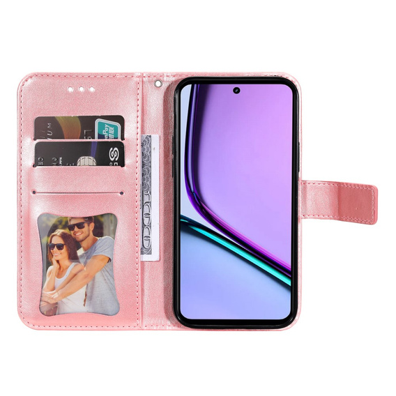 Klapkové puzdro pre Realme C67, Mandala, ružové rose gold