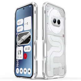 Puzdro LUPHIE pre Nothing Phone 2a / 2a Plus, Armor Bumper, strieborné