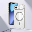 Puzdro pre iPhone Air, pre MagSafe, so stojanom, priehľadné so sivými vložkami