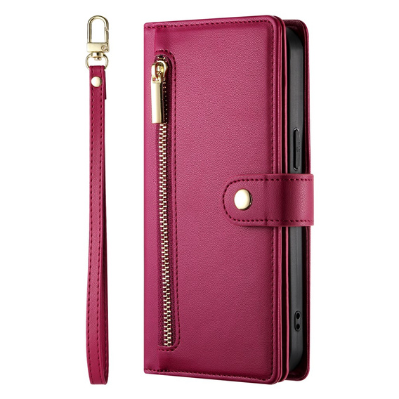Flipové puzdro Wallet Zipper Pocket pre Samsung Galaxy A17 5G, Wallet Zipper Pocket, červené