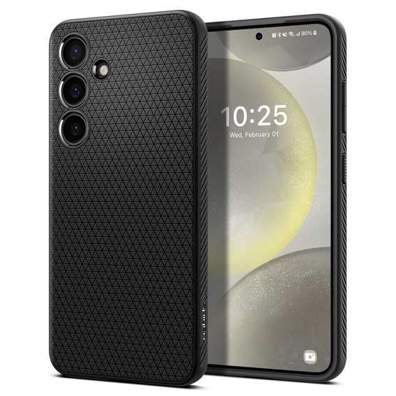 Puzdro Spigen pre Samsung Galaxy S24, Liquid Air, čierne + tvrdené sklo 9H