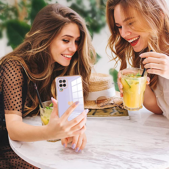 Obal na mobil pre Samsung Galaxy A12 / M12 / A12 2021, Electro heart, fialové