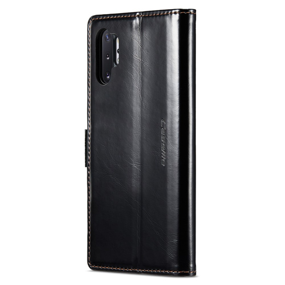 CASEME flipové puzdro pre Samsung Galaxy Note 10 Plus, Waxy Textured, čierne
