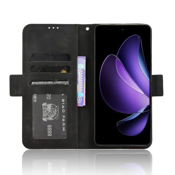Klapkové puzdro pre Oppo Reno 13F / Oppo Reno 13FS, Card Slot, čierne