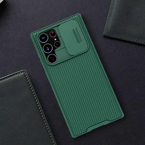 Puzdro pre Samsung Galaxy S23 Ultra, pancierované Nillkin, CamShield Pro, zelený