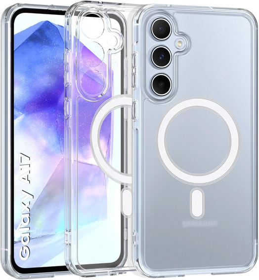 Puzdro pre Samsung Galaxy A17 5G, pre MagSafe, vystužené, priehľadné