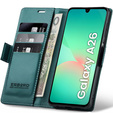 Puzdro pre Samsung Galaxy A26, ERBORD Glossy Litchi, flipová peňaženka, zelený