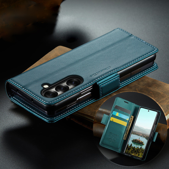 CASEME Litchi Wallet flipové puzdro pre Samsung Galaxy Z Fold7 5G