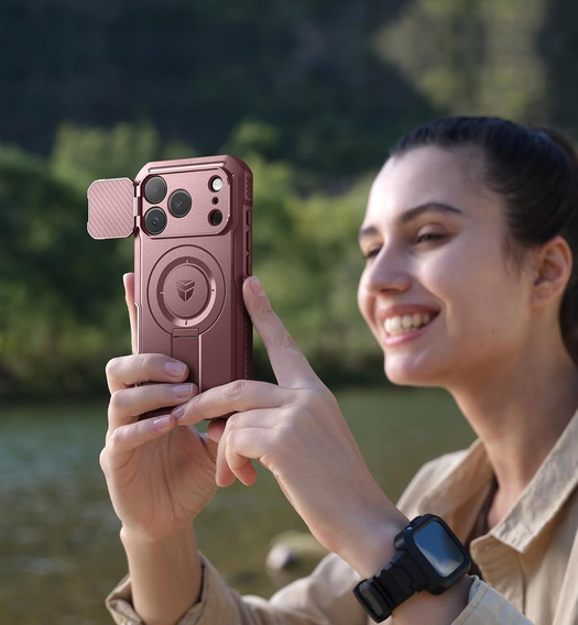 Pancierované puzdro Dexnor so stojanom a spúšťou fotoaparátu, pre MagSafe pre iPhone 17 Pro