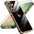 Puzdro pre Samsung Galaxy A56, Electro heart, čierne + sklo 9H