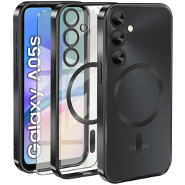Puzdro pre Samsung Galaxy A05s, Electro MagSafe, čierne + sklo na displej