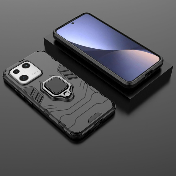 Obal na mobil pre Xiaomi 13, Kickstand Ring, čierne