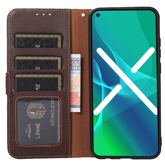 Klapkové puzdro pre OnePlus 11 5G, KHAZNEH RFID, Dual Color, hnedé