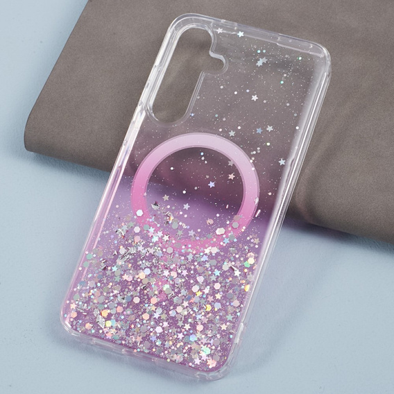 Puzdro pre Samsung Galaxy S24, Glittery, pre MagSafe, ružové