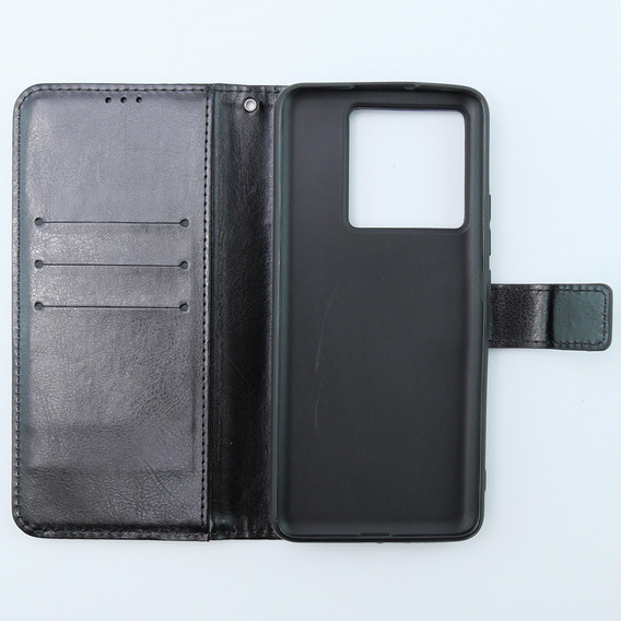 Klapkové puzdro pre Xiaomi 13T / 13T Pro, Crazy Horse Wallet, čierne