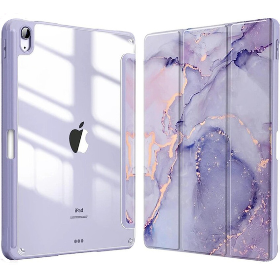 Puzdro pre iPad 10.9" 2022 (10 gen.), Smartcase Hybrid, so slotom na stylus, Marble fialové