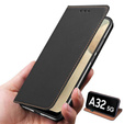 Klapkové puzdro pre Samsung Galaxy A32 5G, Split Leather Wallet, čierne
