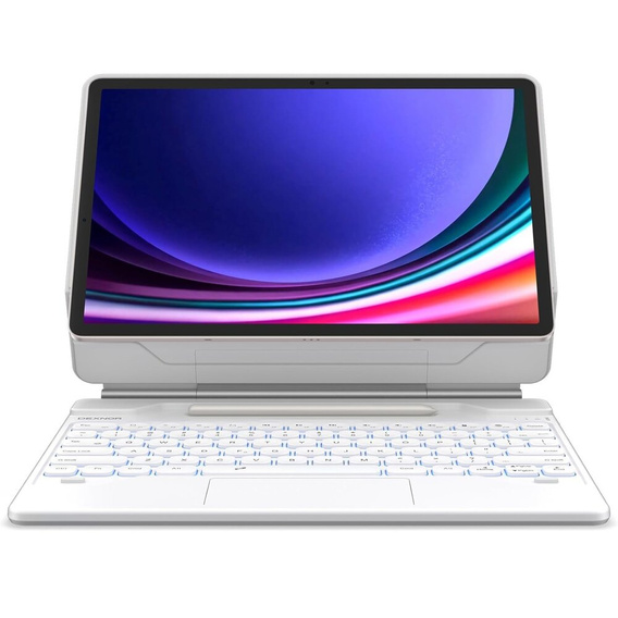 Puzdro s klávesnicou pre Samsung Galaxy Tab S7+ / S7 FE / S9+ / S8+ / S9 FE+ / S10+, Dexnor Magnetic Keyboard Touchpad, biele