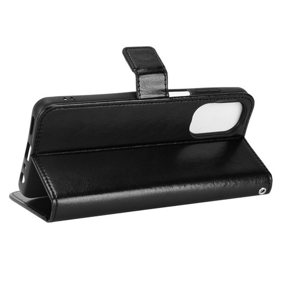 Klapkové puzdro pre Motorola Moto G62 5G, Crazy Horse Wallet, čierne