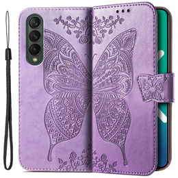 Klapkové puzdro pre Samsung Galaxy Z Fold 4 5G, Butterfly, fialové
