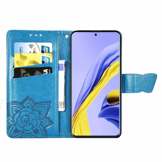 Klapkové puzdro pre Samsung Galaxy A51 4G, Butterfly, modré