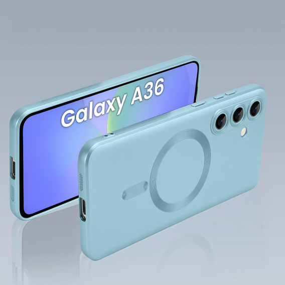 Puzdro pre Samsung Galaxy A36, ColorMag, pre MagSafe, modré + tvrdené sklo 9H
