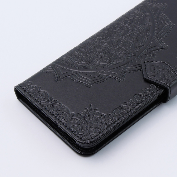 Klapkové puzdro pre Motorola Moto G54 5G, Mandala, čierne